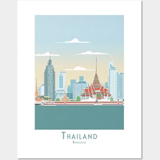 Bangkok Skyline and Temples Posters and Art